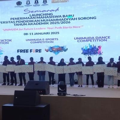 Pemberian Beasiswa Warnai Launching PMB UNIMUDA Sorong Tahun Akademik 2025/2026