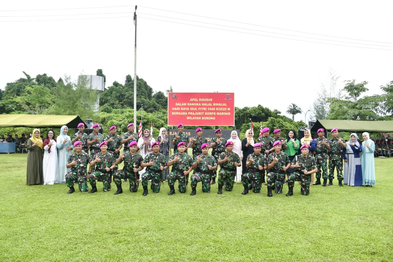 Pererat Silaturahmi, Pasmar 3 Gelar Apel Khusus dan Halal Bihalal Idul Fitri 1446 Hijiriah/2025 Masehi