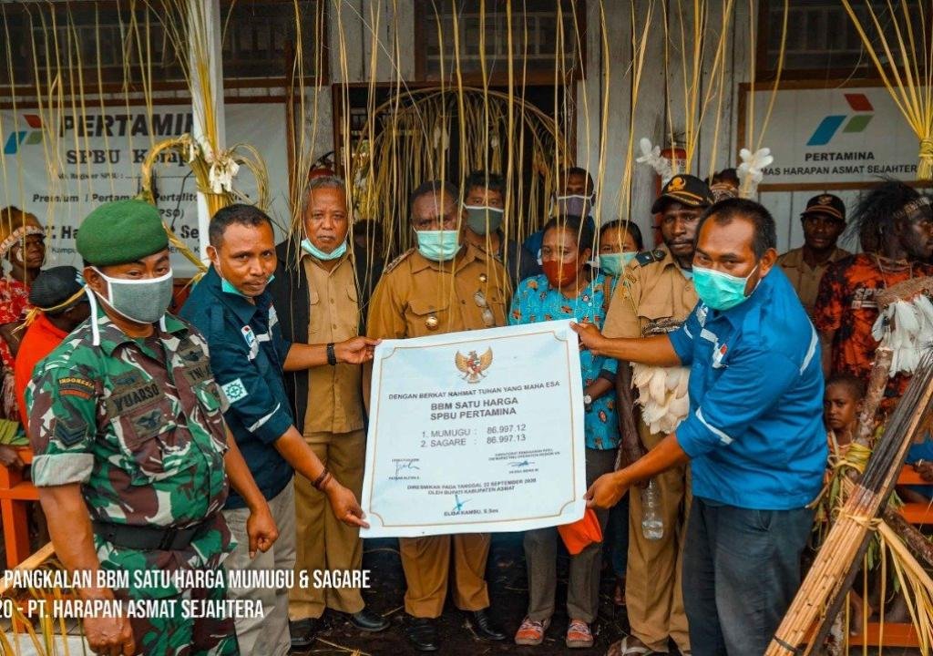 Pertamina Resmikan Tiga Titik BBM Satu Harga di Kabupaten Asmat Papua