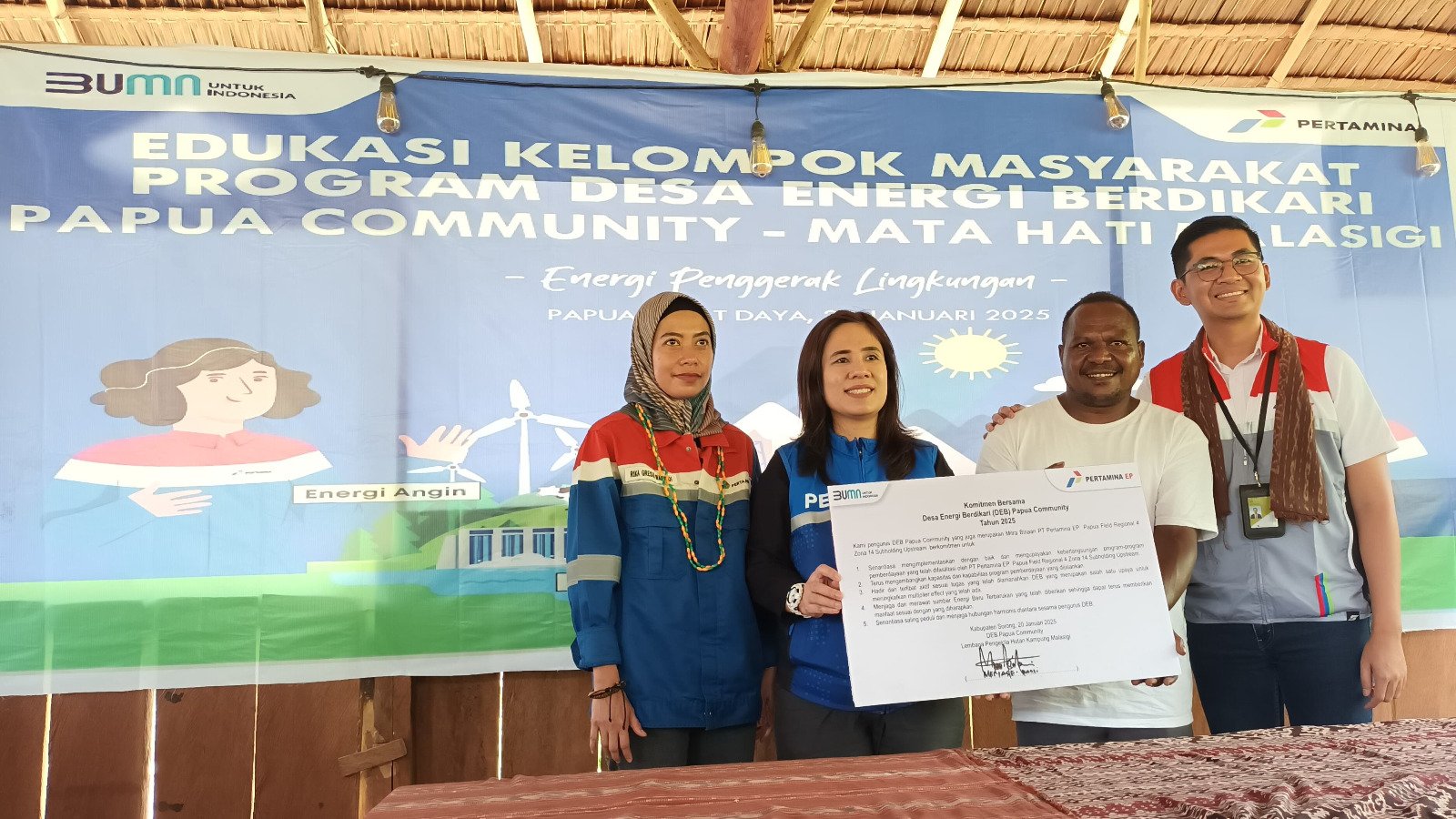 Desa Energi Berdikari Pertamina Wujudkan Kemandirian Energi di Kampung Adat Malasigi Papua