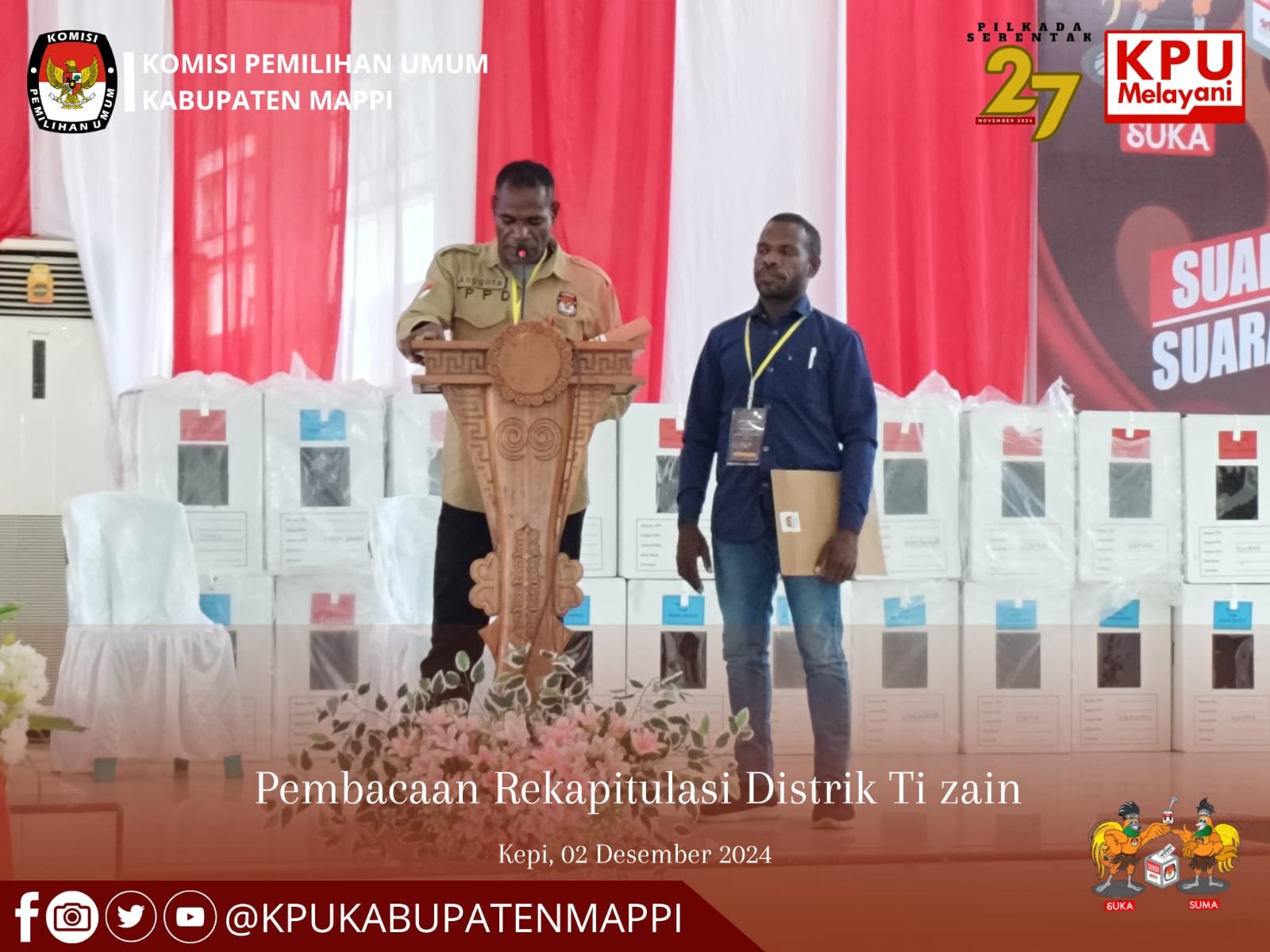 Paslon Kristo-Sanusi Raih Suara Terbanyak di Pilkada Mappi 2024