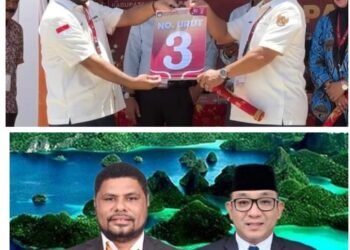 Pasangan calon Bupati dan Wakil Bupati Raja Ampat, Charles Imbir dan Reynold Bula.(Foto/Ist-MataPapua)