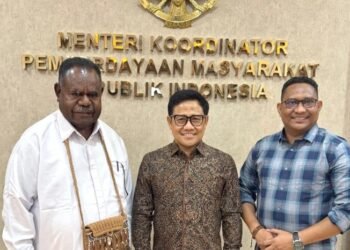 Cagub PBD terpilih Elisa Kambu didampingi Abdul Gazam tamui Menko PMK sekaligus Ketum PKB Muhaimin Iskandar